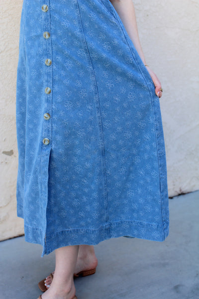 Fairly Certain Floral Denim Dress