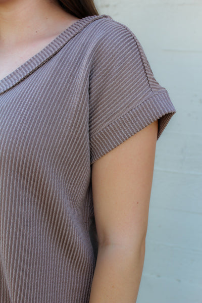 Mocha Rib Knit Top