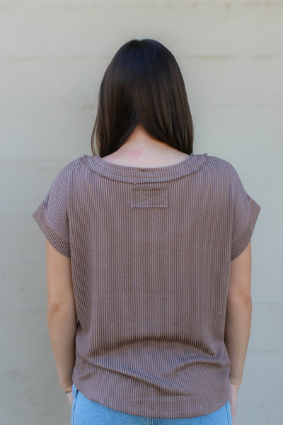 Mocha Rib Knit Top