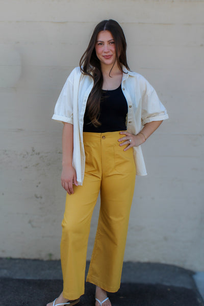 Jo Cropped Pants / Sunflower Yellow