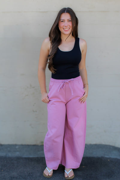 Cranberry Dreams Barrel Pants