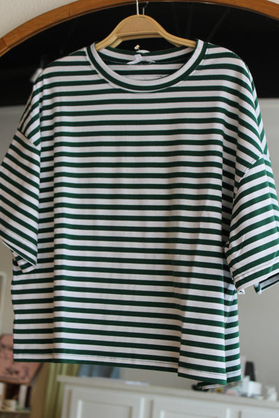 Kickoff Oversized Striped Boyfriend Tee