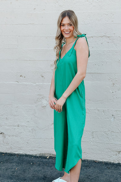 Jump To Conclusions Jumpsuit / Varsity Green