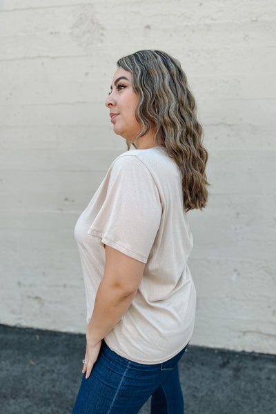 Girlfriend V Neck Tee / Birch