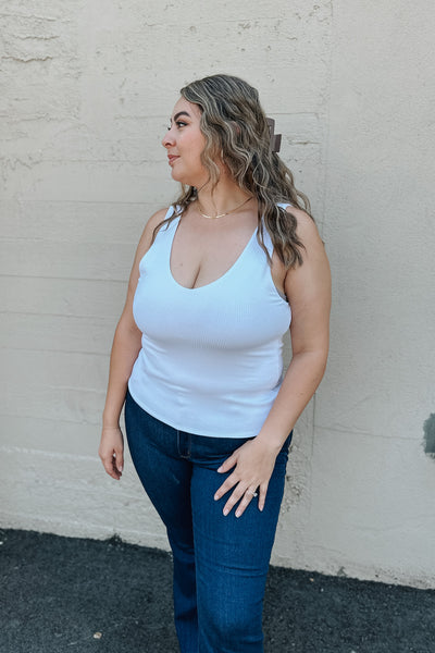 Avala Rib Tank / White