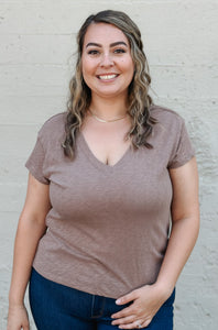Modern V Neck Tee / Milkshake