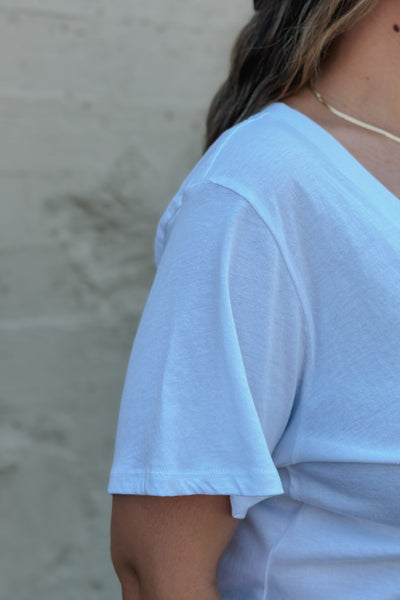 Girlfriend V Neck Tee / White