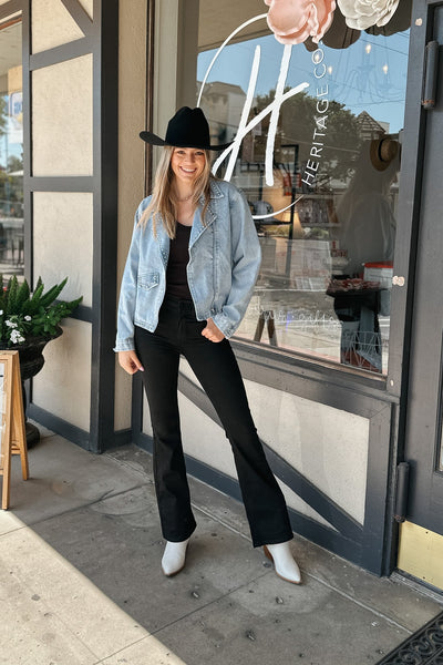 Savanna Studded Oversized Denim Jacket