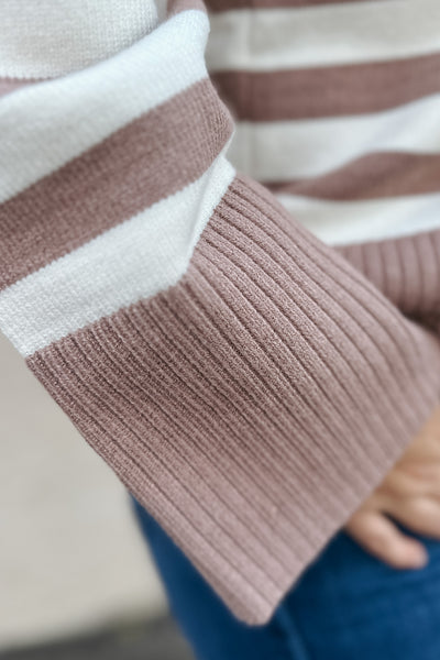 Mocha Striped Cardigan