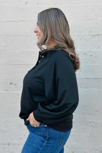 Midnight Collared Pullover