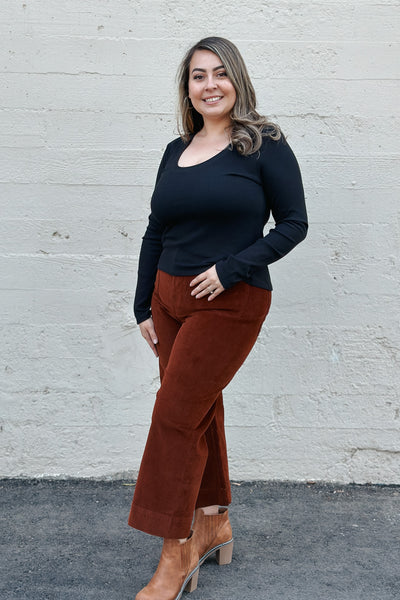 Sirena Rib Long Sleeve Tee / Black