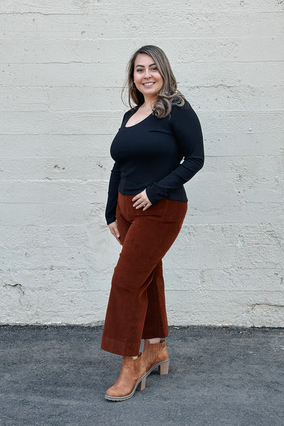 Sirena Rib Long Sleeve Tee / Black