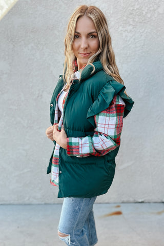 Hunter Ruffled Puffer Vest