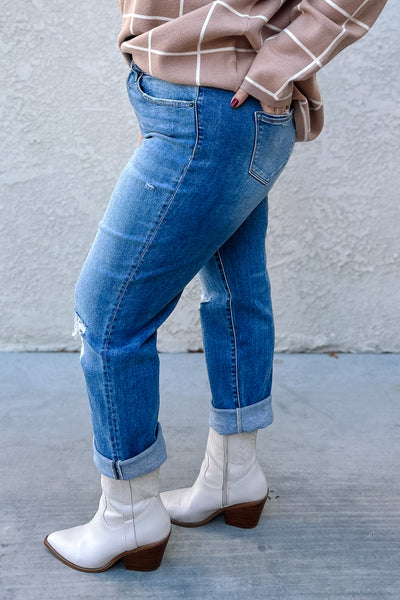 Champagne High Rise Straight Jeans