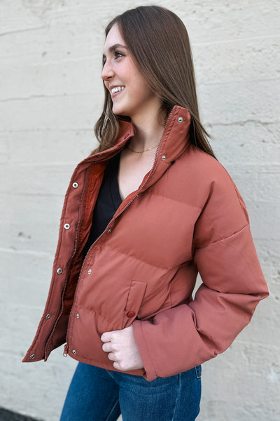 Let's Chill Puffer Jacket / Rust