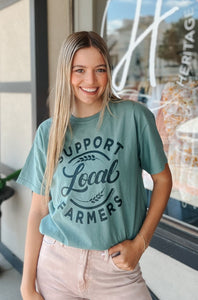 Support Local Farmers Graphic Tee / Cypress Green