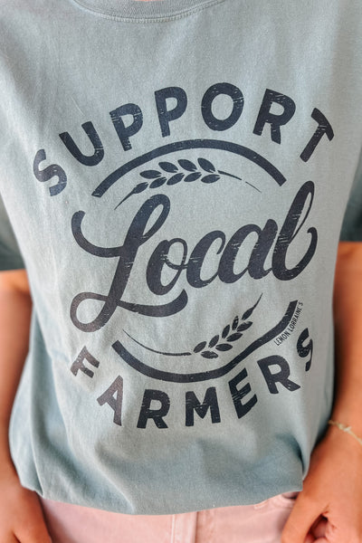 Support Local Farmers Graphic Tee / Cypress Green