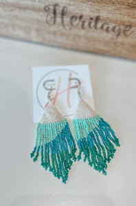 Triangle Colorblock Beaded Earrings
