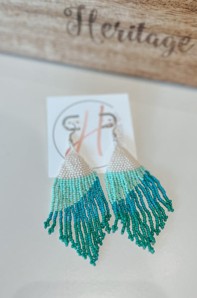 Triangle Colorblock Beaded Earrings