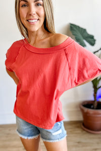 Avila Shoulder Tee / Coral