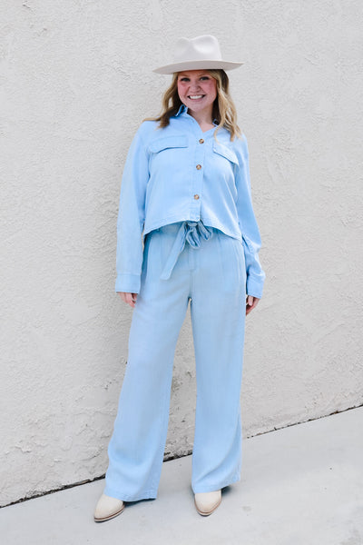 Chantilly Chambray Wide Leg Pants