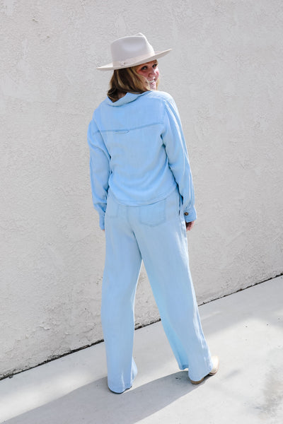 Chantilly Chambray Wide Leg Pants