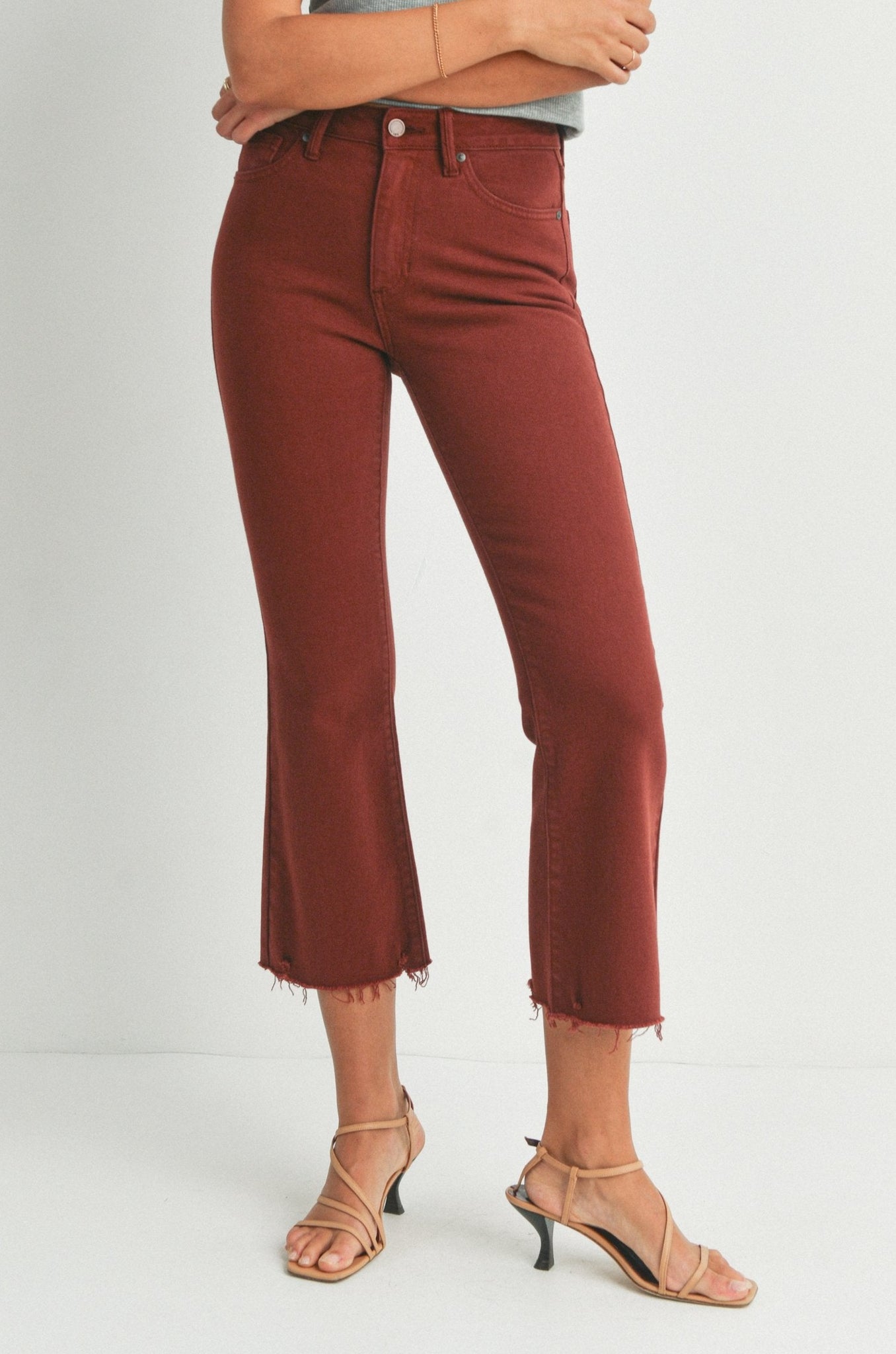 Piper Cropped Denim in Ruby *final sale*