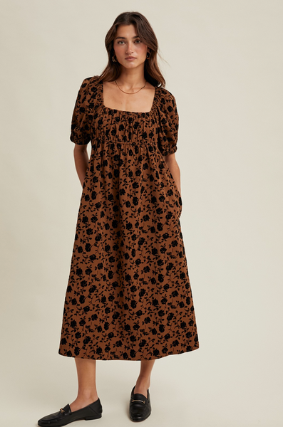 Simone Velvet Floral Dress