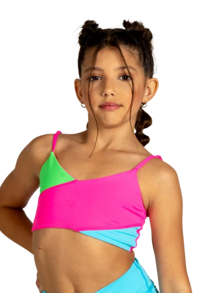 XoDanceCo Slice and Dice Top / Neon Trifecta