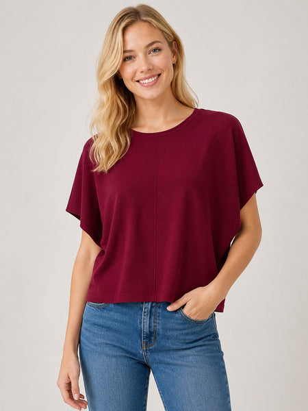 Keena Seemed Sweater / Burgundy