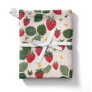 Paper Farm Press Strawberry Patch Tea Towel