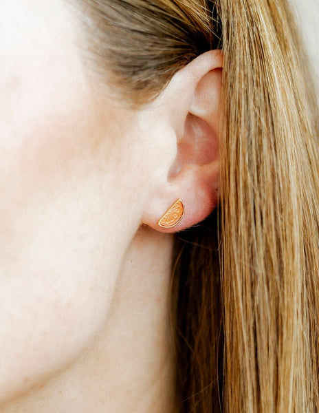 Linny Co. Orange Slice Stud Earrings