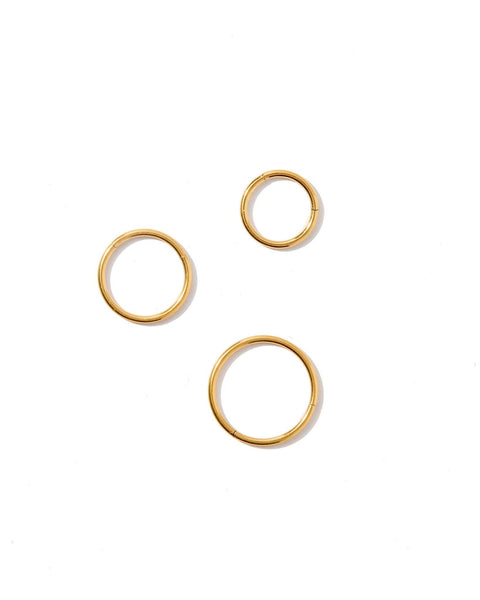 Ava Huggie Infinity Hoop Earrings / Gold 12mm