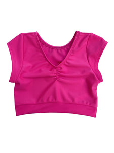WDD Pink Ribbed Dancewear Crop Top