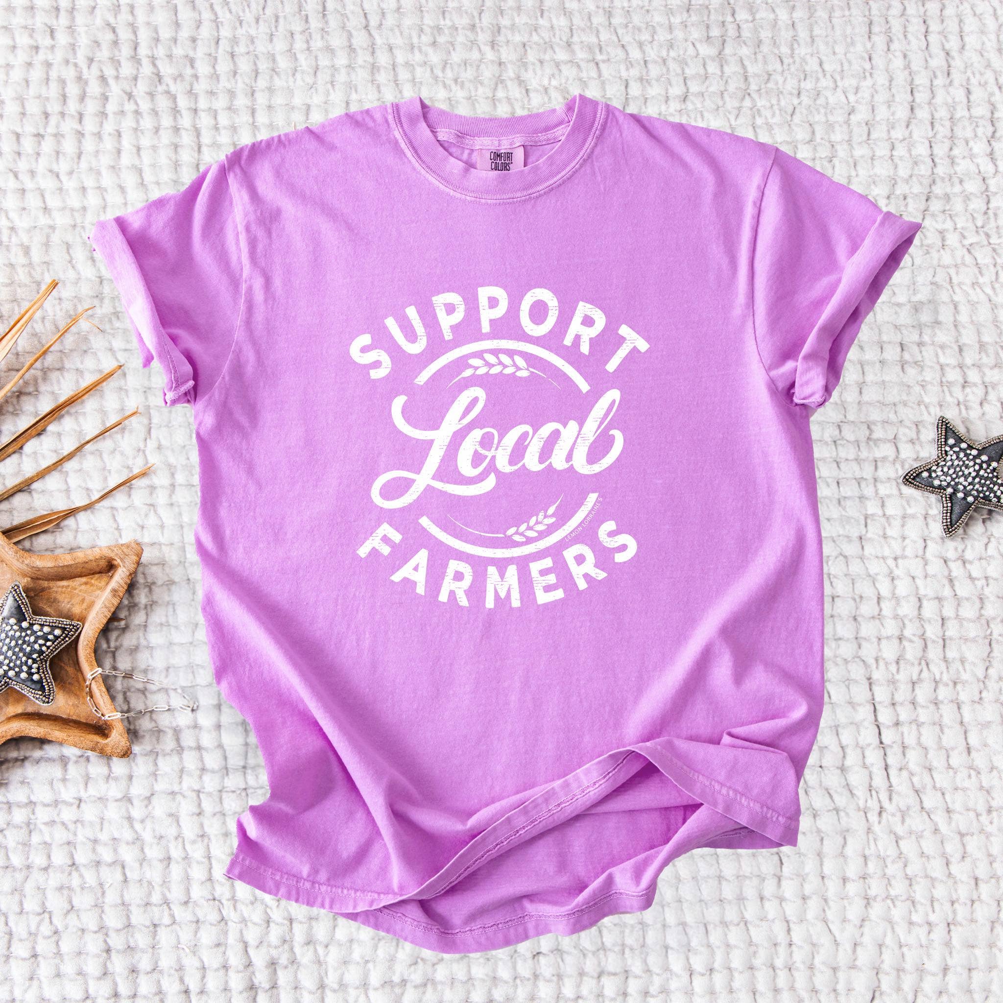 Support Local Farmers Graphic Tee  / Bright Violet