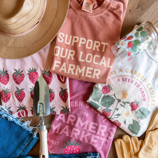 Strawberry Farmers Market Graphic Tee by Paper Farm Press