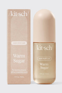 Kit-sch Warm Sugar hair perfume bottle and packaging on a white background