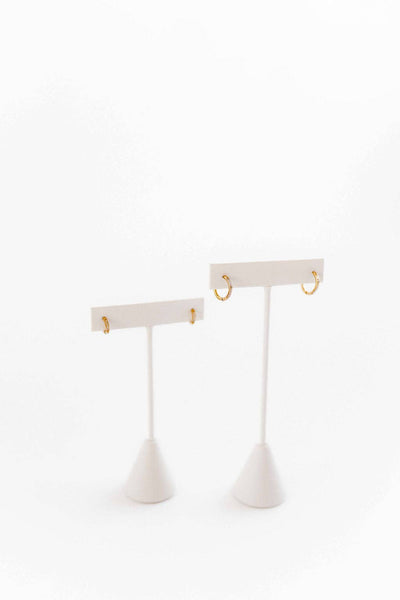 Scarlett Huggie Earrings Hoop Gold 8mm CZ