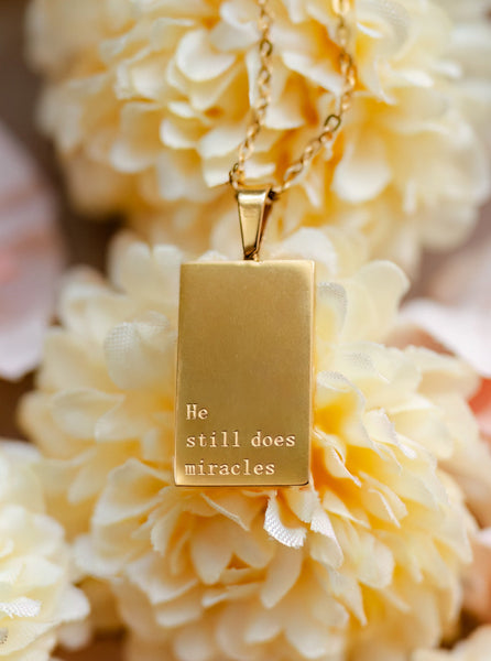 He Still Does Miracles 18k Gold Necklace