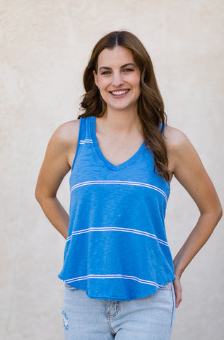 Z Supply Yareli Striped Tank in Eclipse