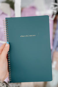 Church Notes Spiral Notebook / Navy