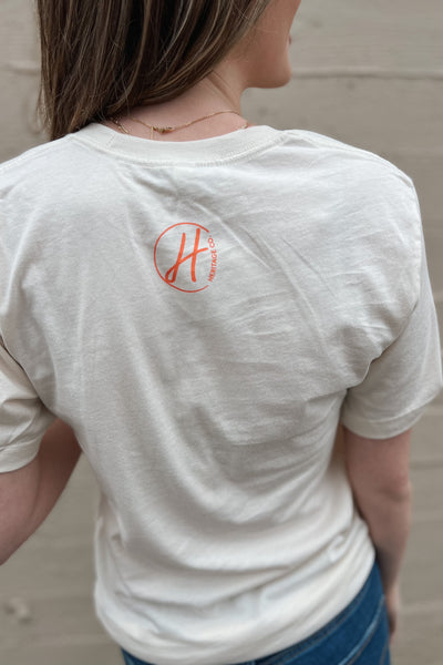 Valley Grown Tee / Ivory and Peach