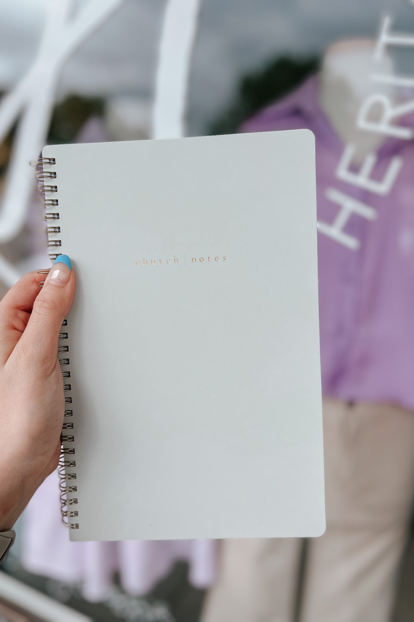 Church Notes Spiral Notebook / Dove Grey