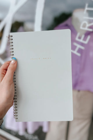 Church Notes Spiral Notebook / Dove Grey