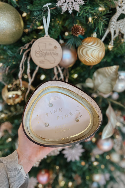 Pink Pine Glitz Large Glass Candle