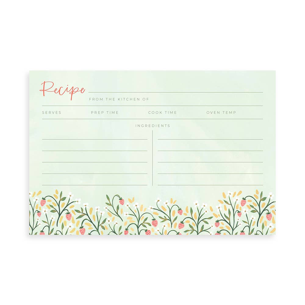 Strawberry Meadow Recipe Card Set