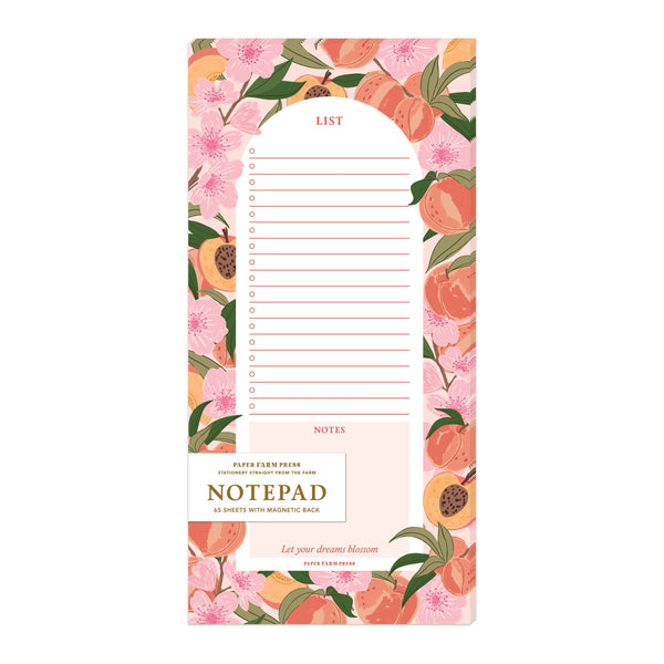 Peach Blossom Market List Notepad