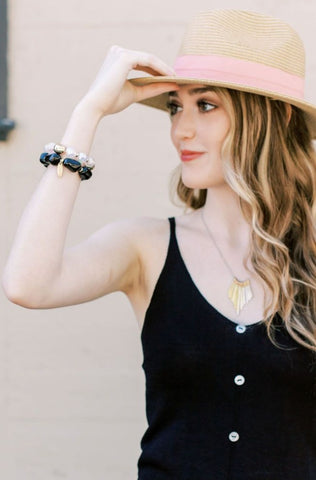 Kristi Panama Hat / Coral